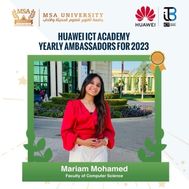 Huawei Names Mariam Mohamed Top Ambassador at Egyptian Universities for 2023