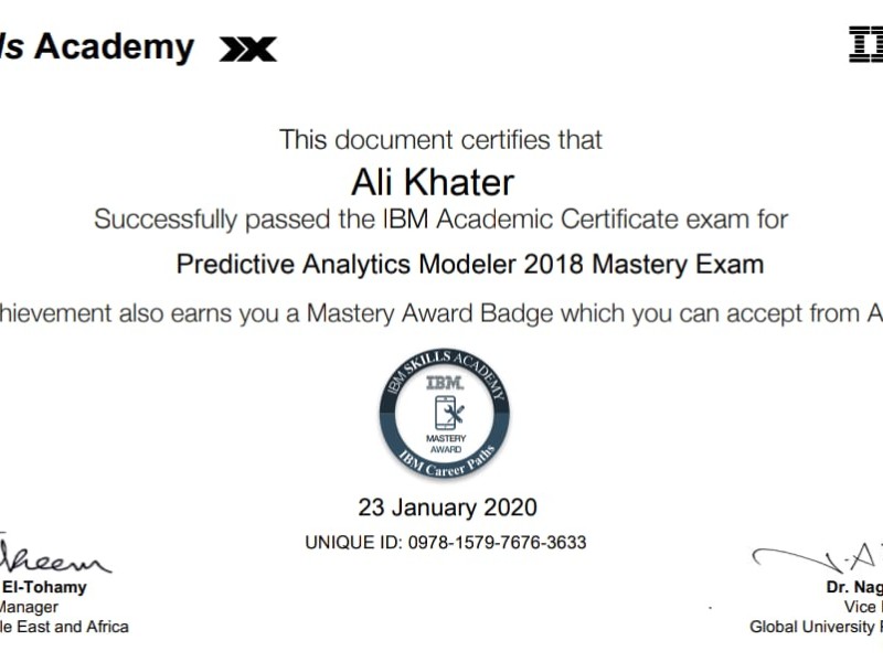 IBM Course Certificate